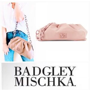 NWT Badgley Mischka Pink Chain Shoulder Bag